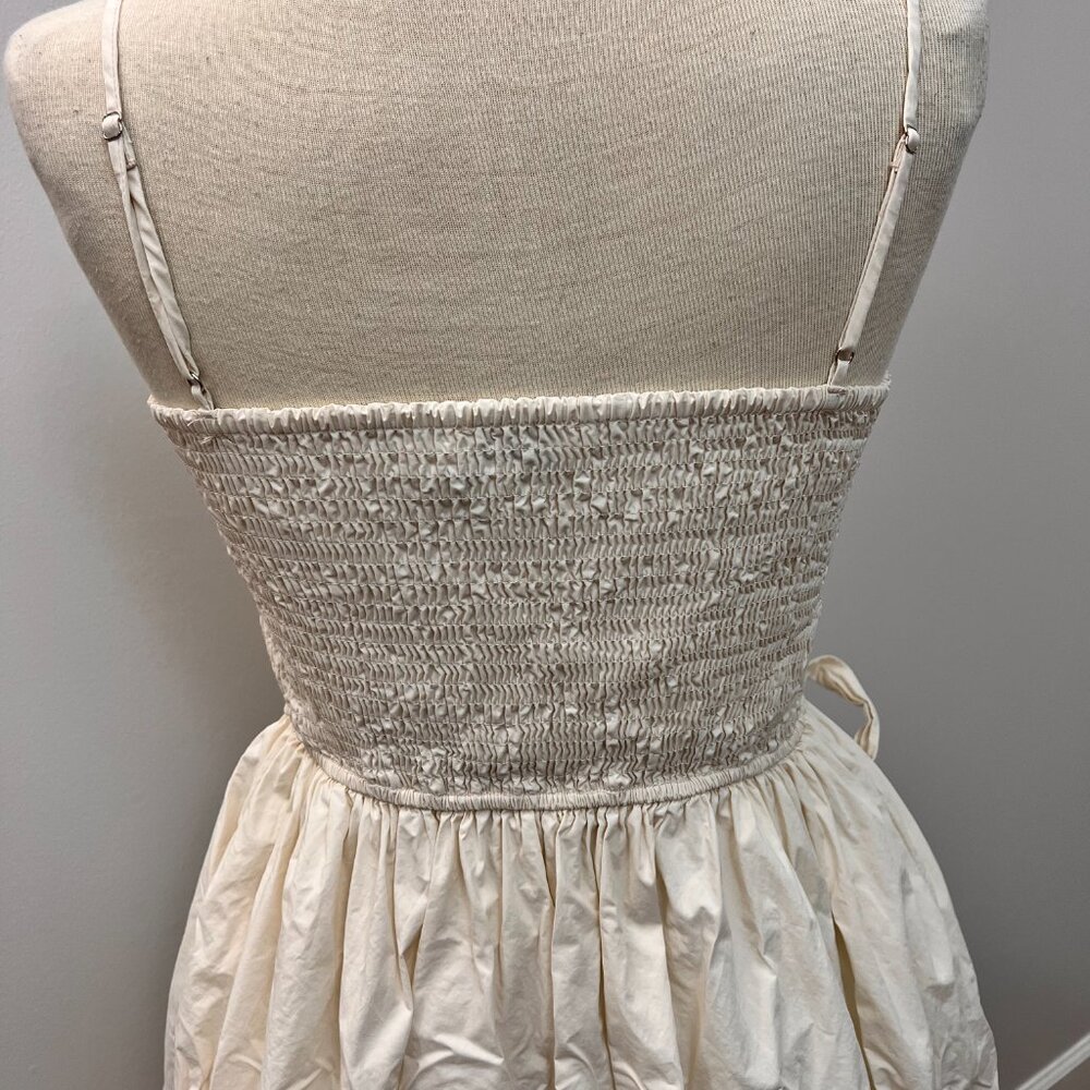 Sofie the Label Ivory Ballon Bow Cotton Midi Dress Sz M - Picture 13 of 14